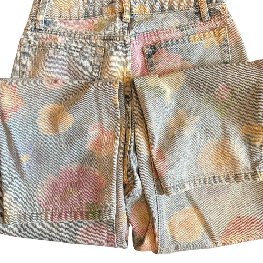 wild fable Floral Print Straight-Leg Jeans in Light Blue with Pastel Blooms - Picture 8 of 8